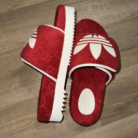 Gucci X Adidas Slides (Red) (Unused) - Picture 3 of 15
